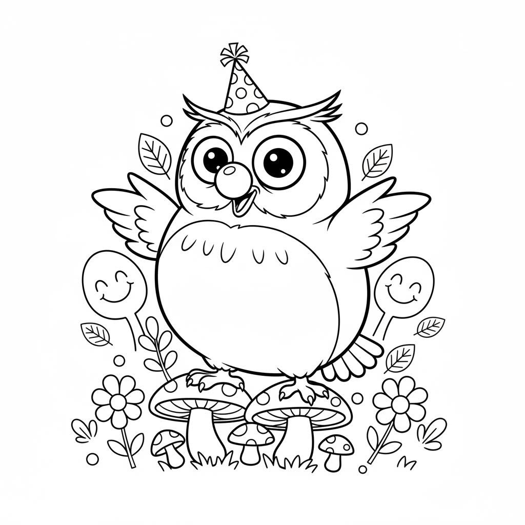 اعملي صوره لحيوان من حيوانات الغابه بطريقه مضحكه وعيون كبيره مناسب للتلوين لسن ٣ سنوات