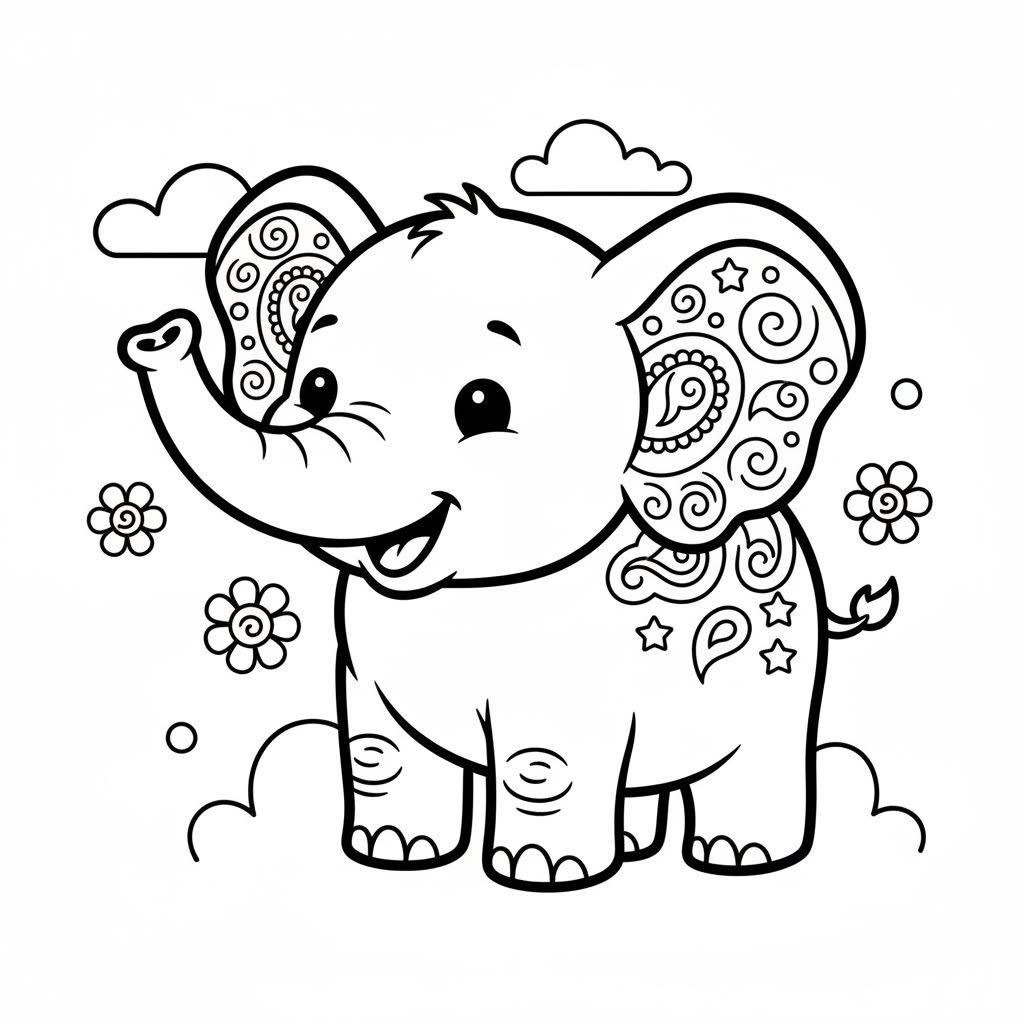 A cute elephant smiling