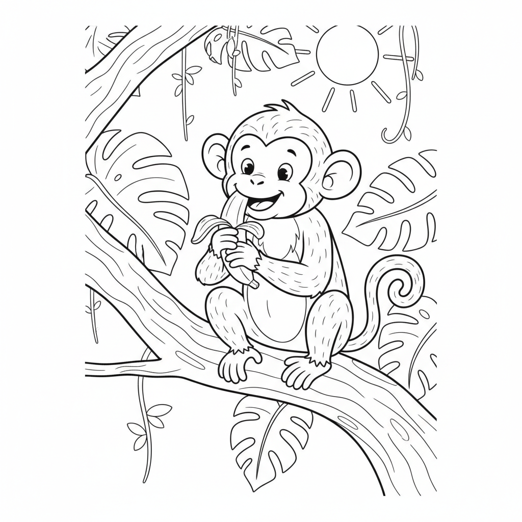 Monkey eating banana