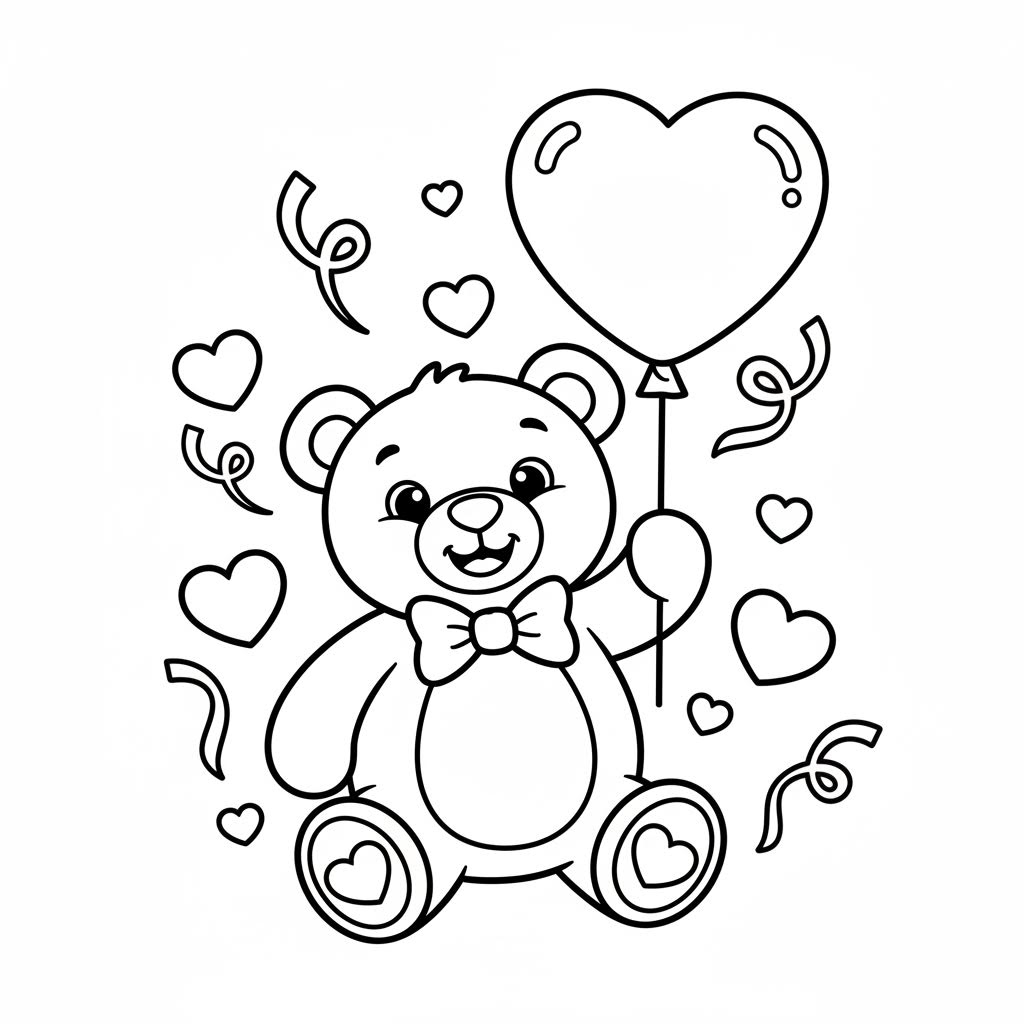 valentines day teddy bear with hearts