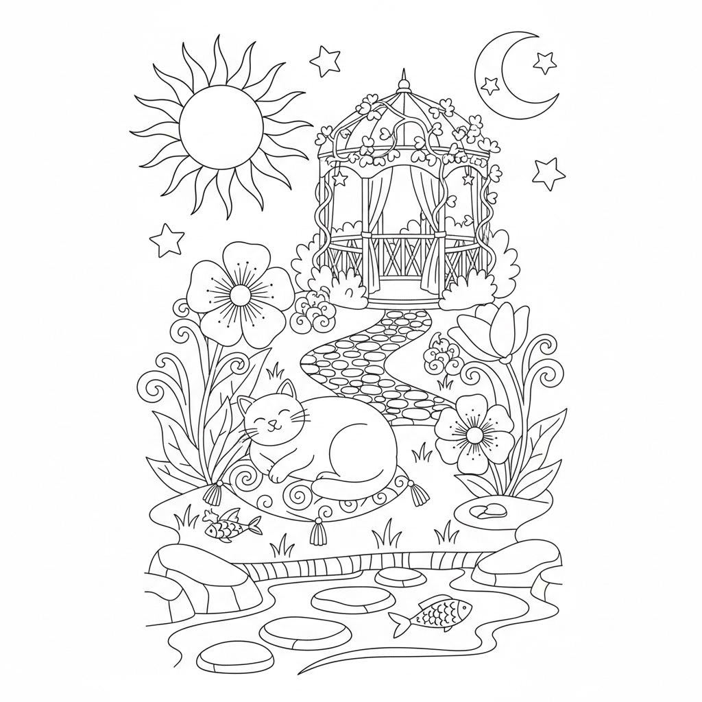 Draw me some relaxing coloring pages.