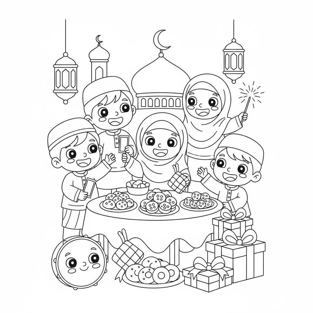 create hari raya celebration for preschool age