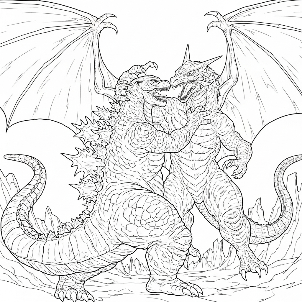 godzilla coloring pages collection