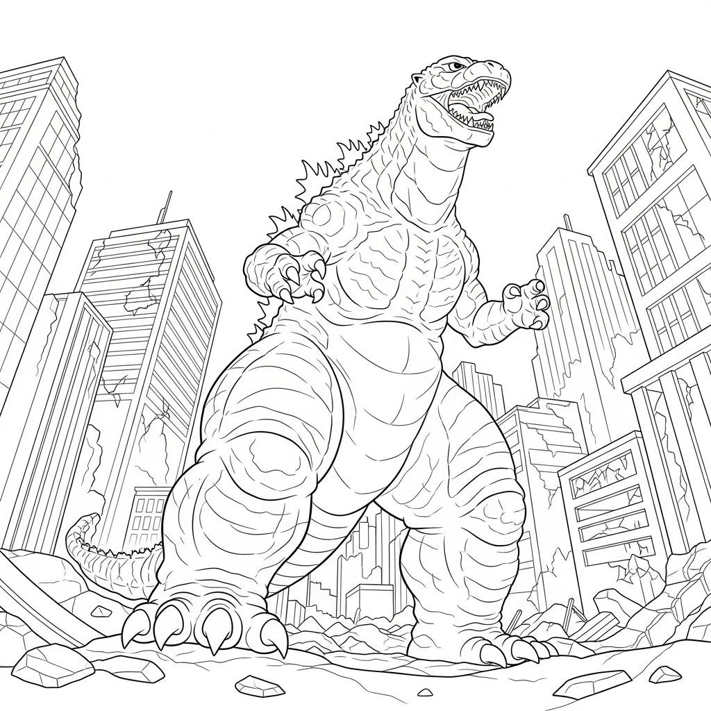 godzilla coloring pages collection