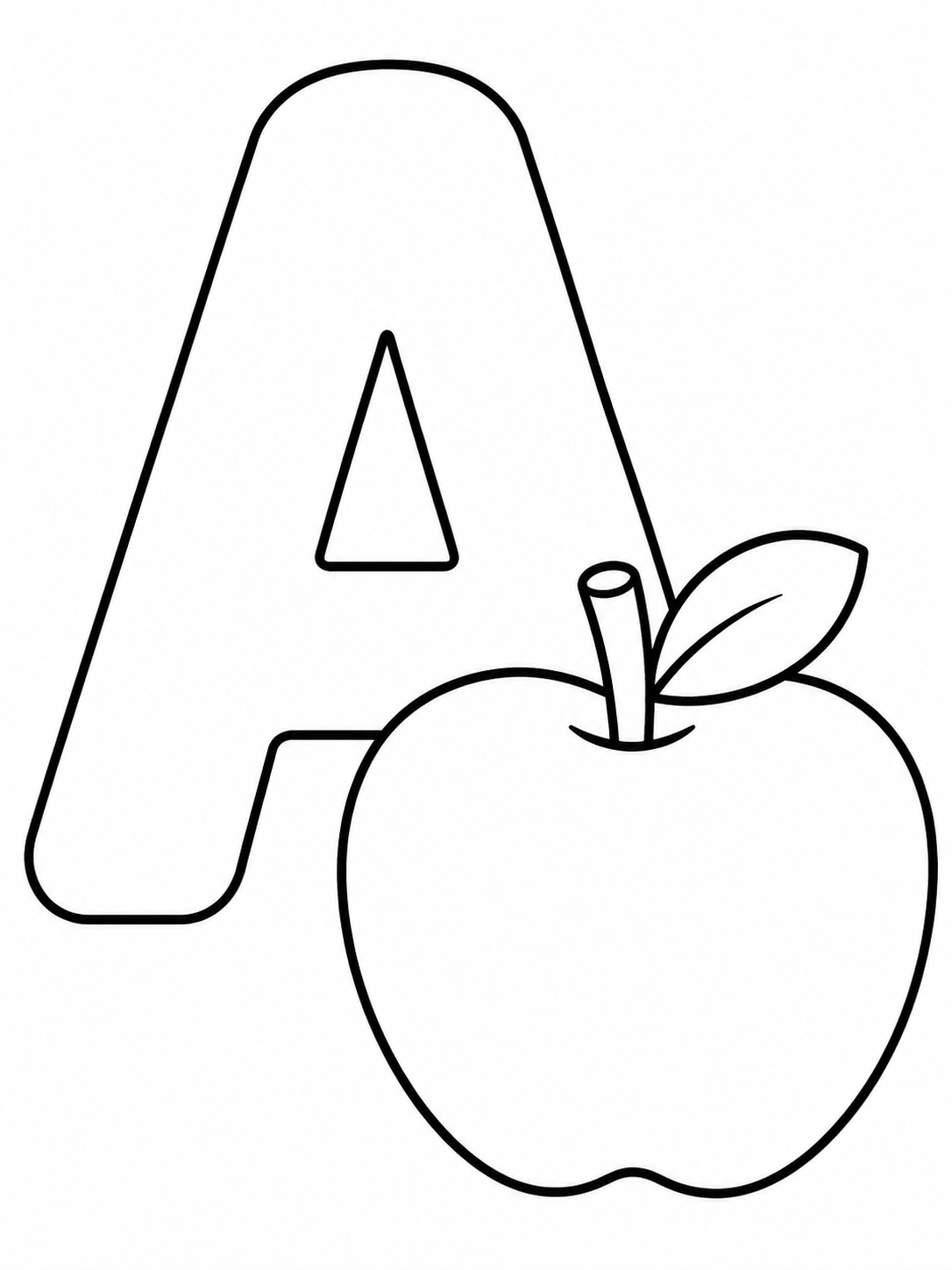 Escena de alfabeto y letras para colorear en blanco y negro listo para imprimir