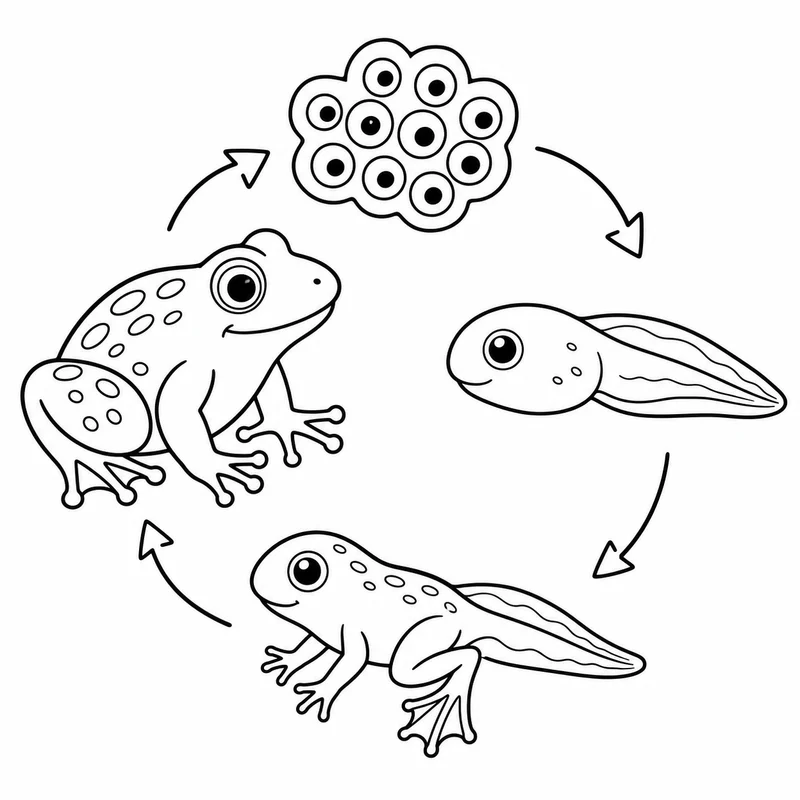 Dibujos de ciclos de vida de animales para colorear 11