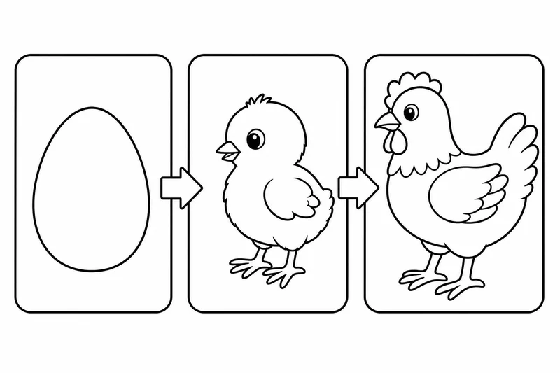 Dibujos de ciclos de vida de animales para colorear 10