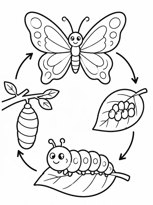 Dibujos de ciclos de vida de animales para colorear 9