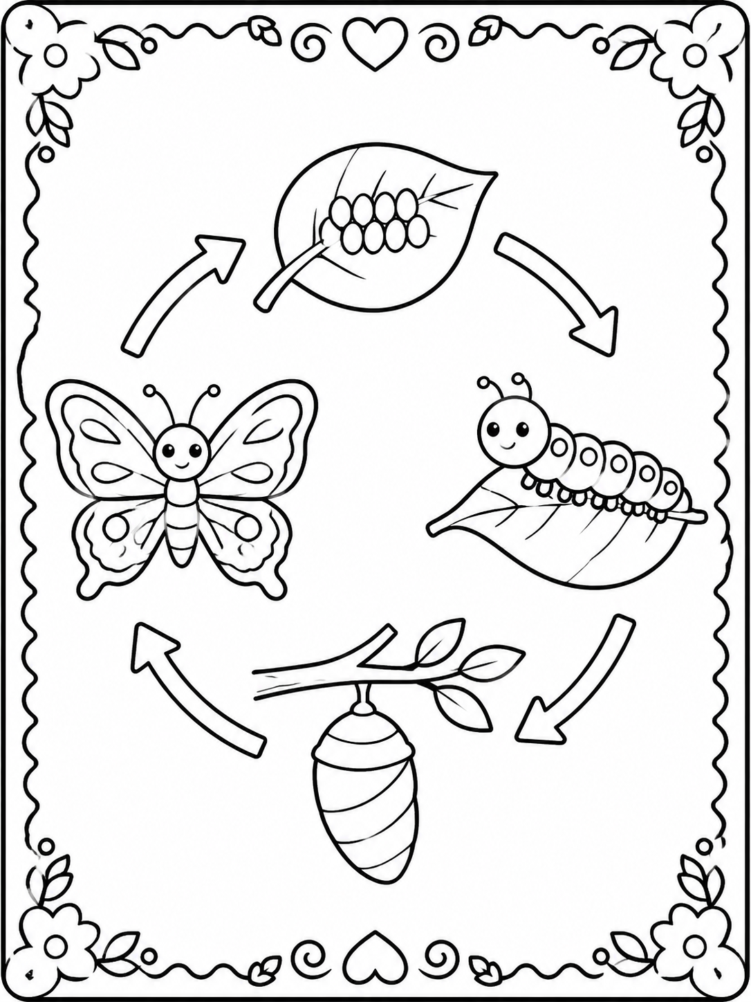 Printable animal life cycle coloring pages sample printable line art