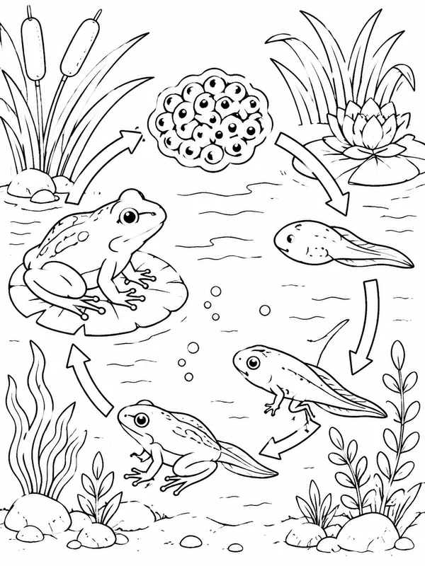 Dibujos de ciclos de vida de animales para colorear 6