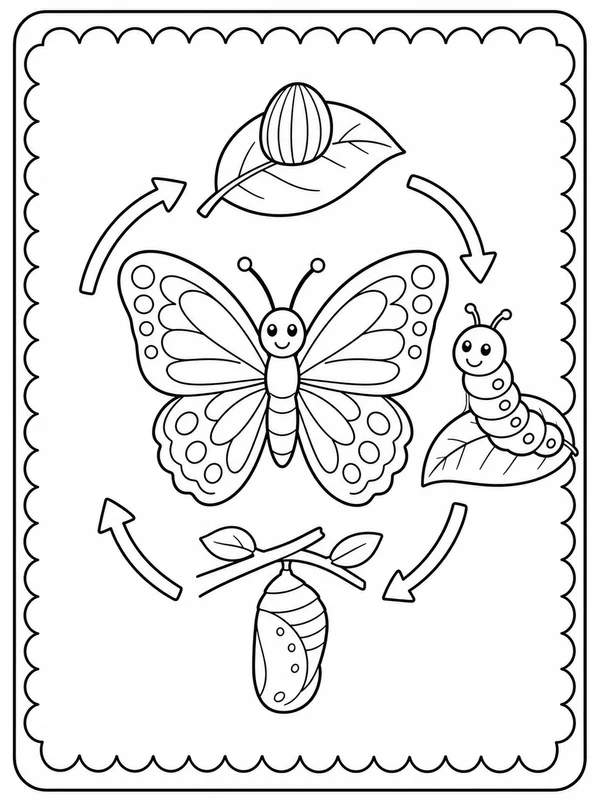 Dibujos de ciclos de vida de animales para colorear 3
