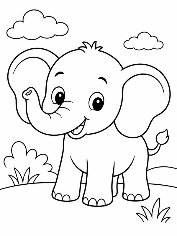 Animal printable coloring page printable line art