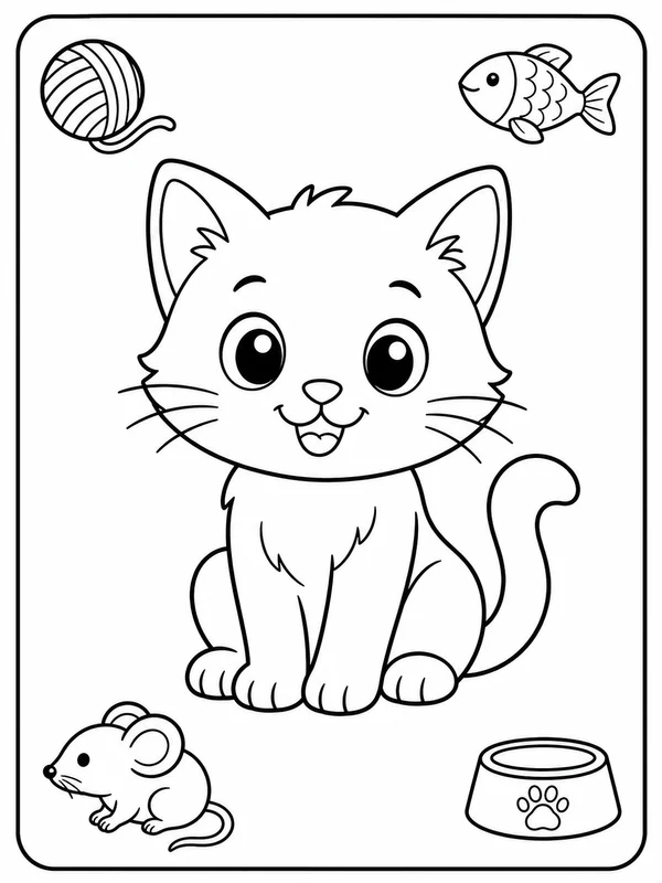 Clean animals coloring sheet printable line art