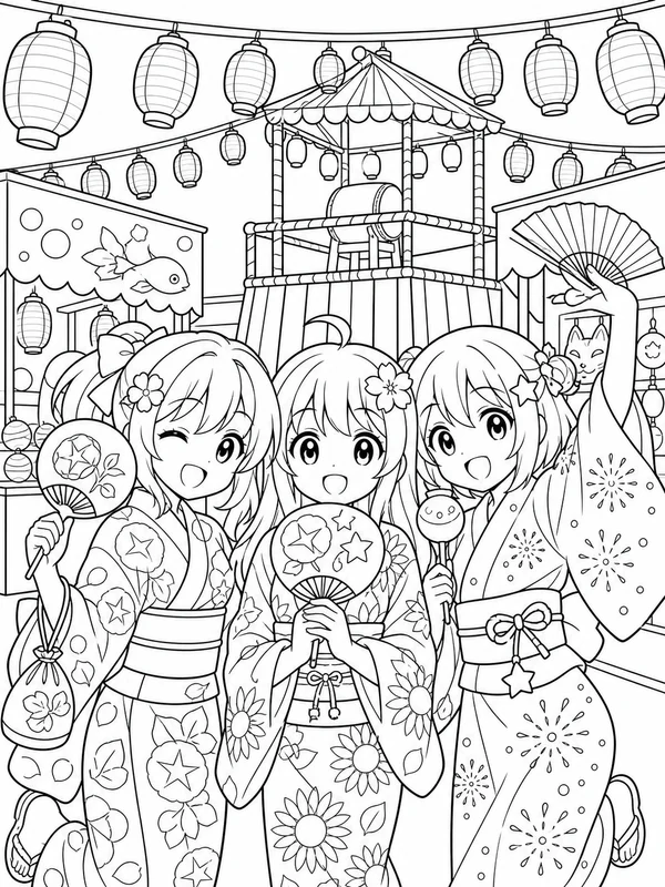 Dibujos de anime para colorear 17