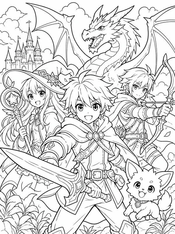 Dibujos de anime para colorear 9