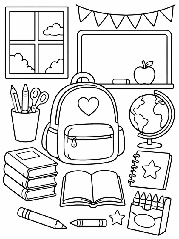 Dibujos de vuelta al cole para colorear 7