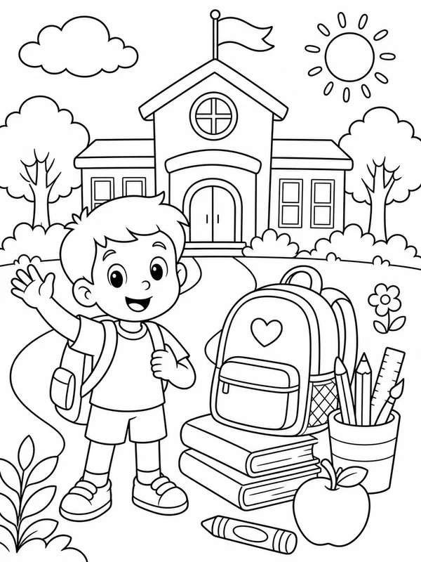 Dibujos de vuelta al cole para colorear 1