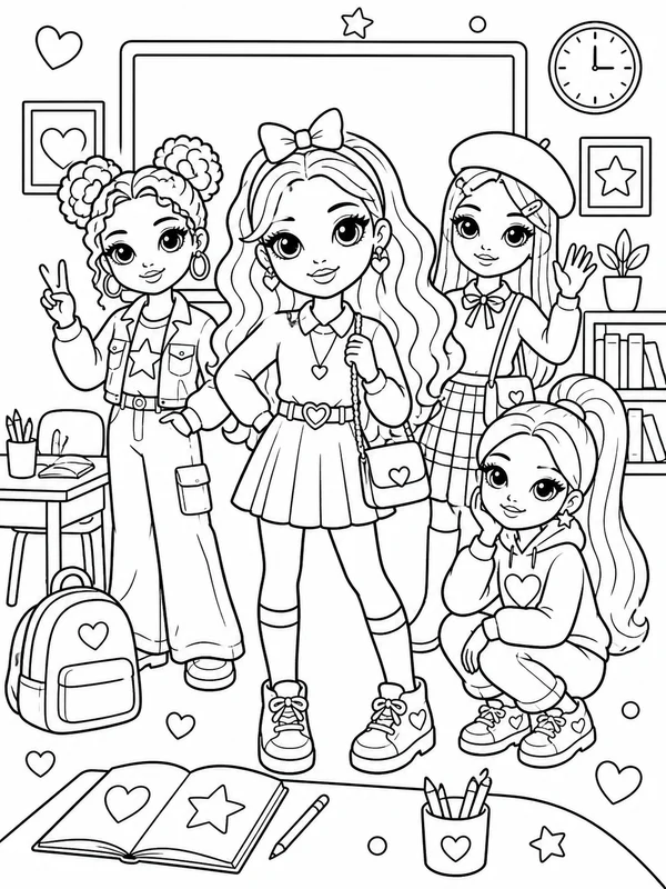Barbie printable coloring page printable line art