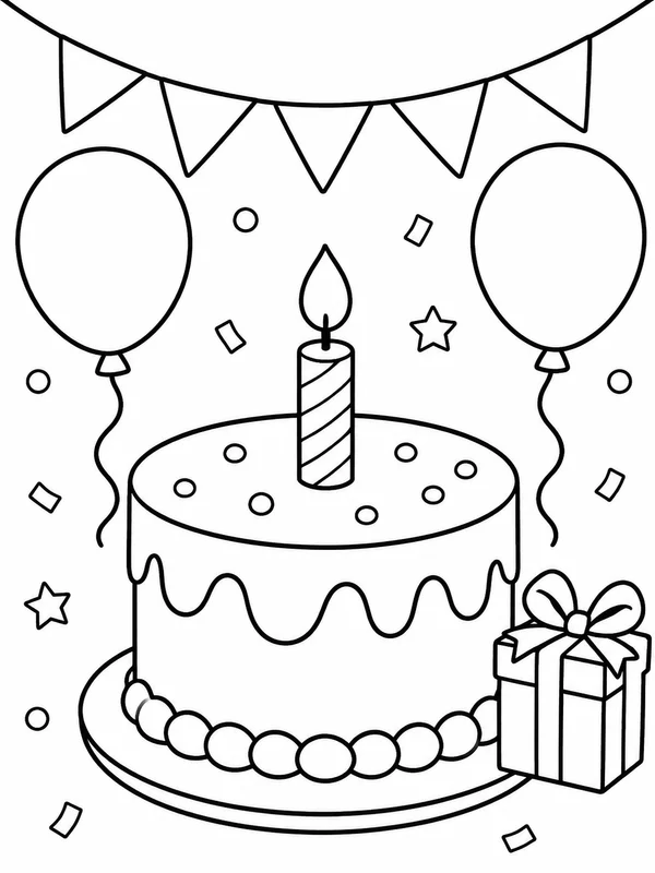 Dibujos de fiestas de cumpleaños para colorear 6