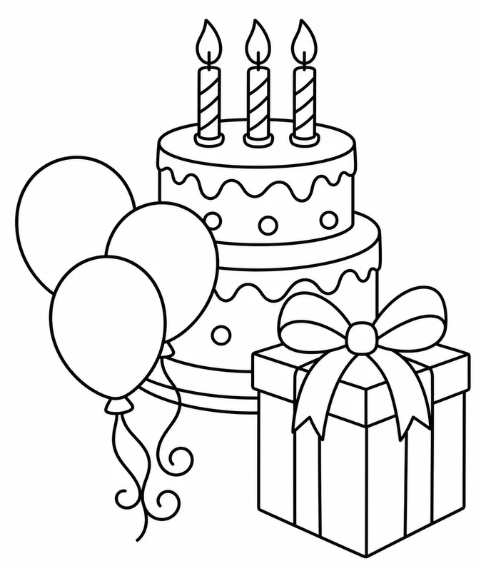 Dibujos de fiestas de cumpleaños para colorear 5