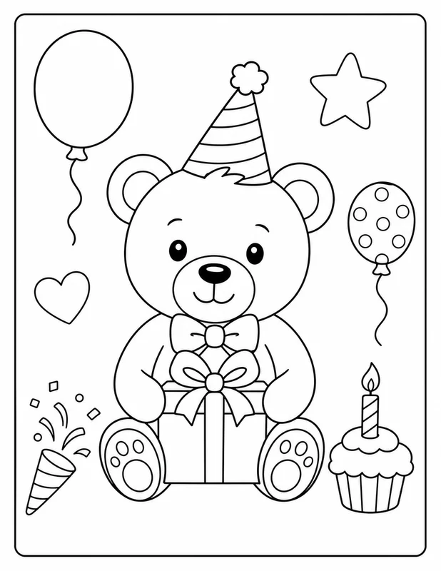 Dibujos de fiestas de cumpleaños para colorear 4