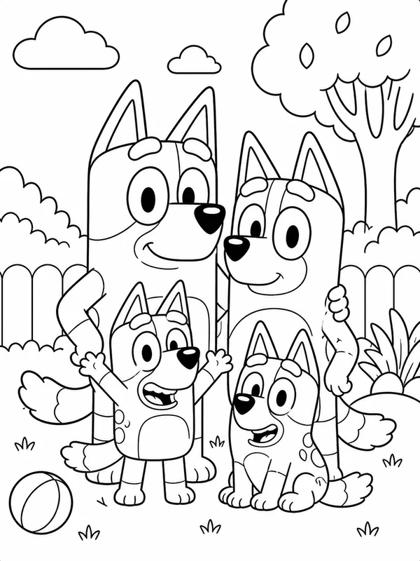 Bluey printable coloring page printable line art