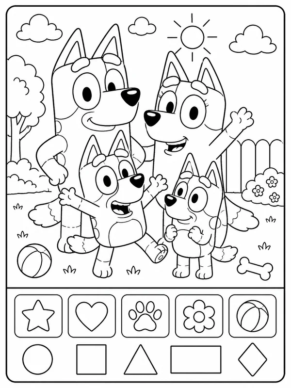 Bluey printable coloring page printable line art
