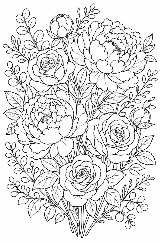 Dibujos botánicos para colorear para adultos 12