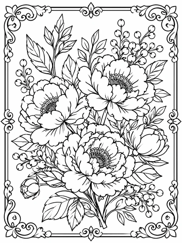 Dibujos botánicos para colorear para adultos 9