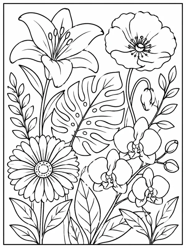 Dibujos botánicos para colorear para adultos 8