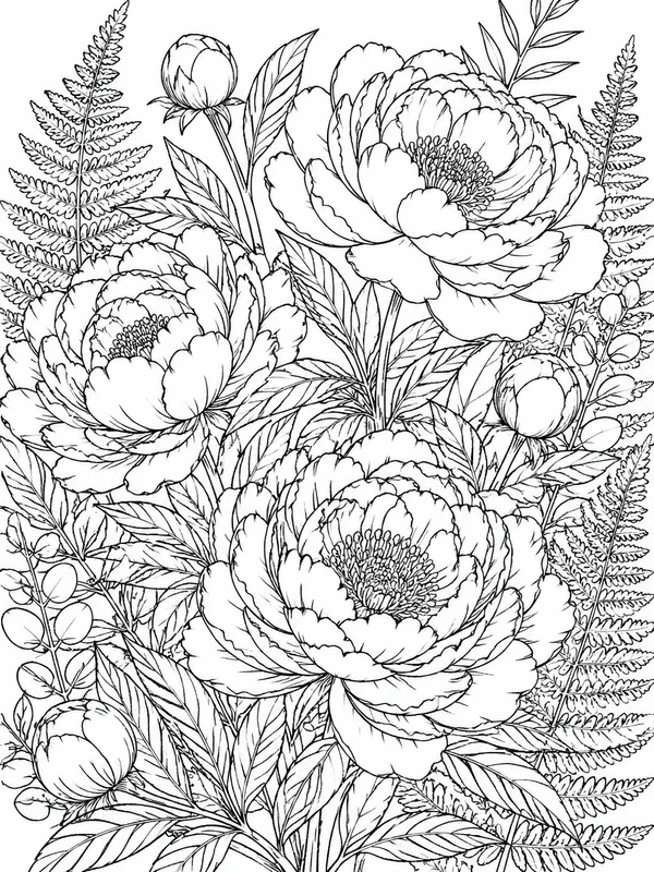 Dibujos botánicos para colorear para adultos 7
