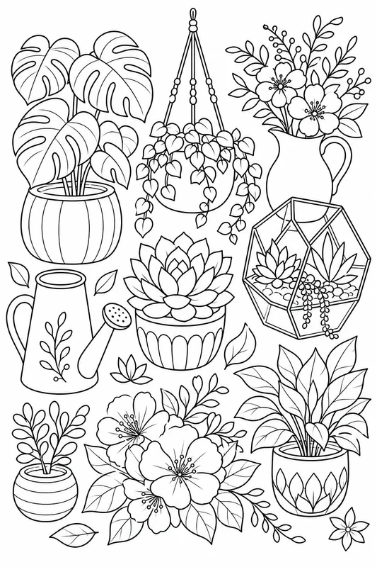 Dibujos botánicos para colorear para adultos 5
