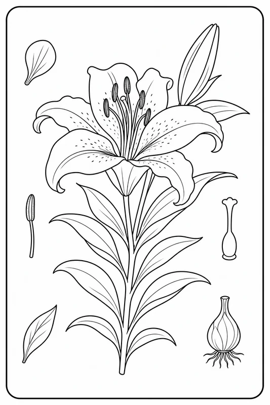 Dibujos botánicos para colorear para adultos 3