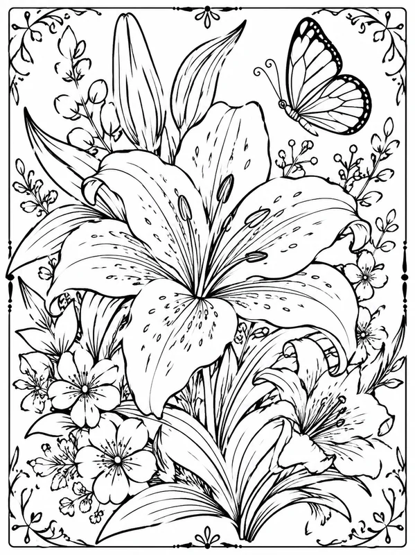 Dibujos botánicos para colorear para adultos 1