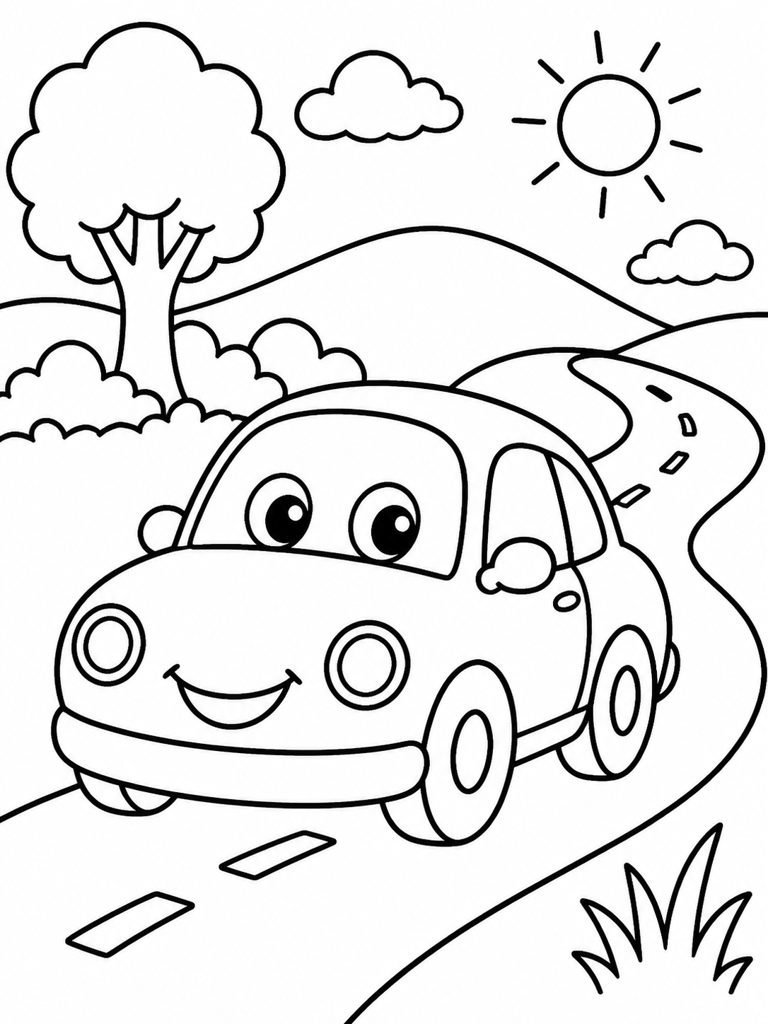 Car printable coloring page printable line art