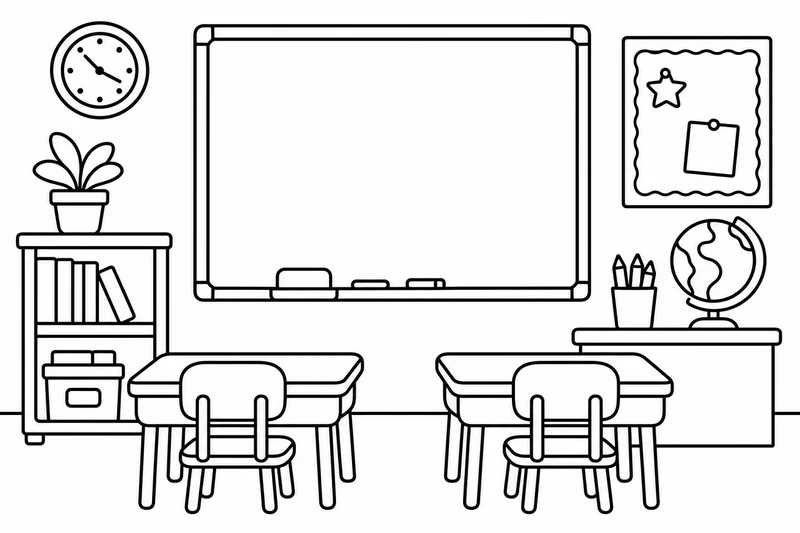 Easy classroom coloring pages printable for kids printable line art