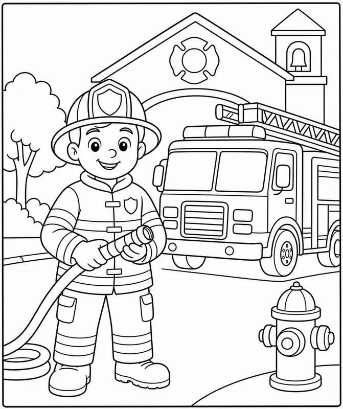 Dibujos de profesiones y comunidad para colorear 3
