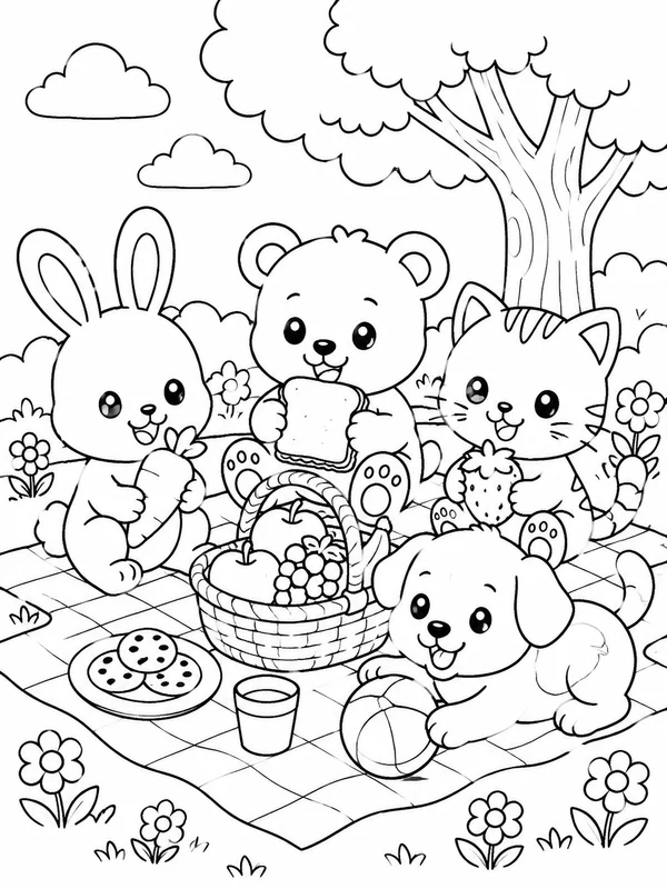 Dibujos de animales adorables para colorear 11
