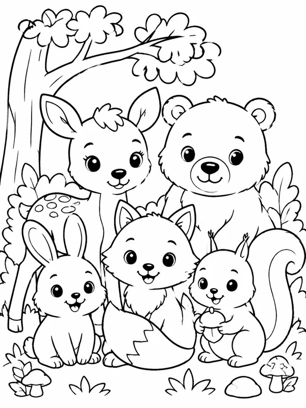 Dibujos de animales adorables para colorear 10