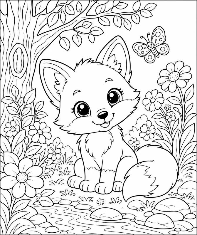 Dibujos de animales adorables para colorear 5