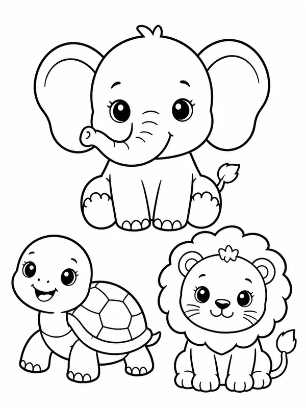 Dibujos de animales adorables para colorear 4