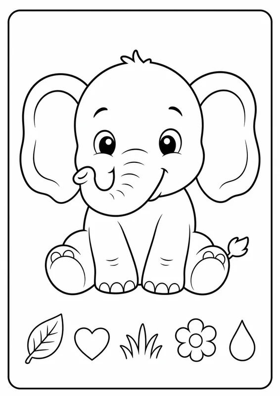 Dibujos de animales adorables para colorear 3