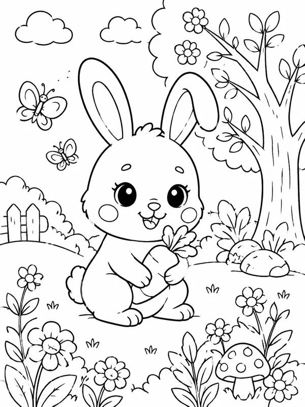 Dibujos de animales adorables para colorear 1