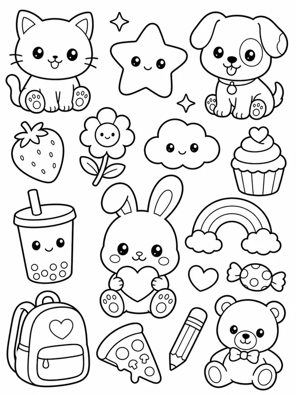 Dibujos de diseños adorables para colorear 7