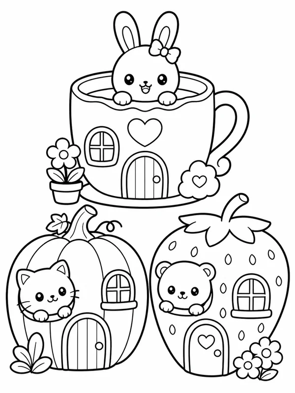 Dibujos de diseños adorables para colorear 6