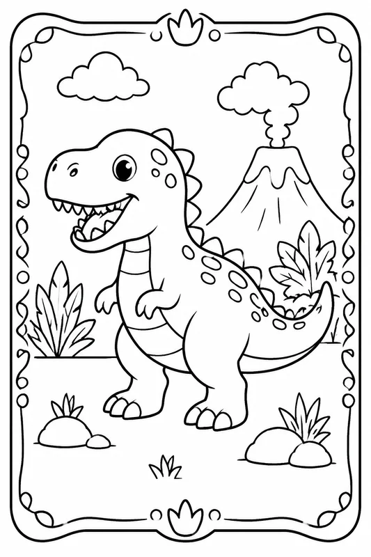 Printable dinosaur sample printable line art