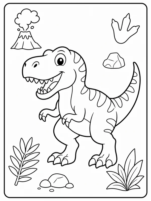 Clean dinosaur coloring sheet printable line art