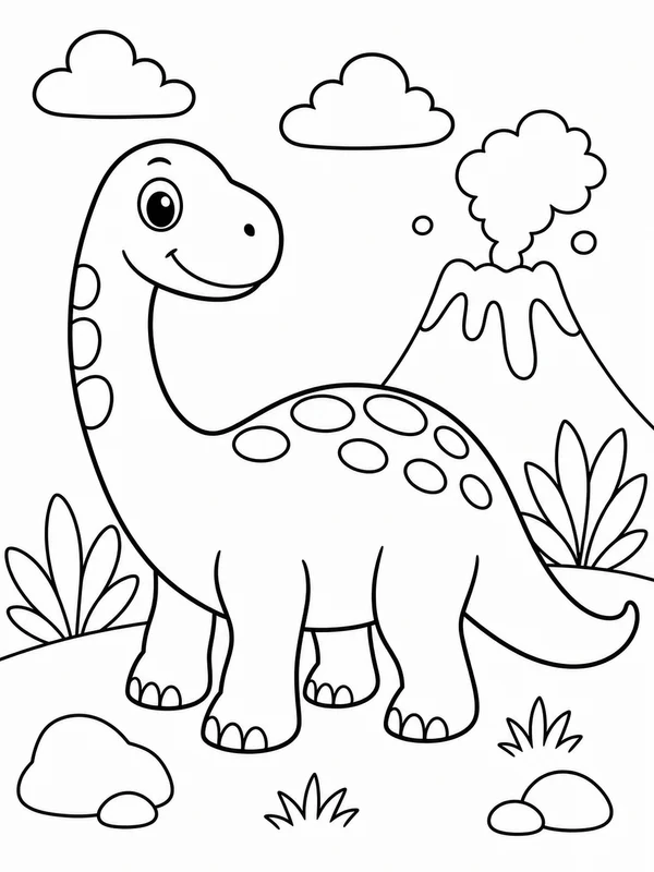 Easy dinosaur printable for kids printable line art