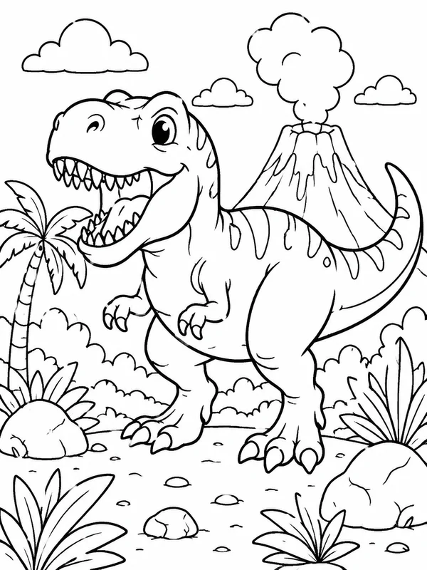 Dinosaur printable coloring page printable line art