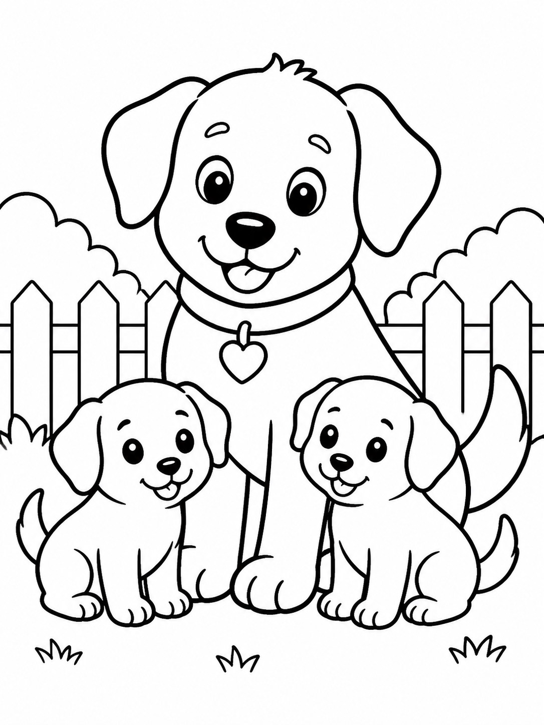 Dog printable coloring page printable line art